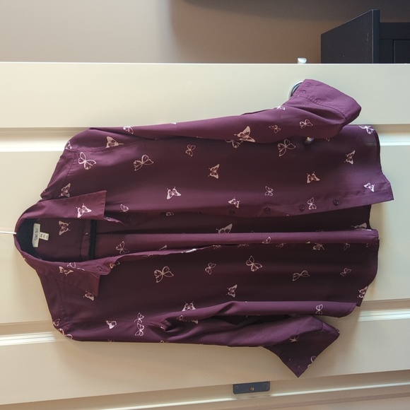 Wine Color Como Blu blouse Size L - Picture 2 of 5